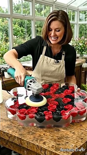 DIY Luxury Epoxy Resin Table with Flower LED Design Satisfying Build Process #renovationtimelapse
