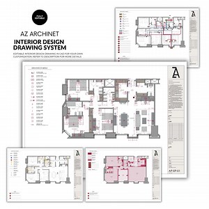 Autocad Interior Design Template Pack, Drawing System Schematics (.dwg) - Etsy