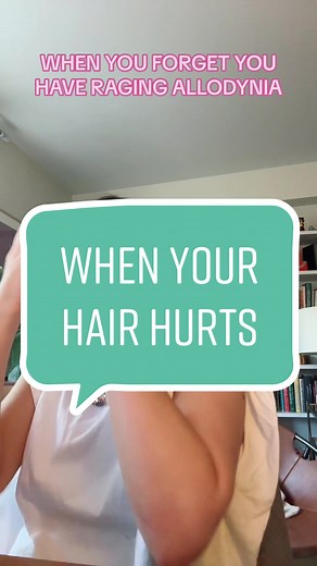 MY HAIR HURTS! Allodynia is part of central sentization and is a pain response to something that shouldn’t be painful. It is commonly seen in people with chronic migraine and severe allodynia is a trademark symptom of #MUMSmigraine. I had *no* idea that I had severe #allodynia until this January when I did a new neurological exam with my new headache specialist and he was like “wow you have really severe allodynia.” Who knew! Maybe that’s why I rarely touch or style my hair. I have two types of 