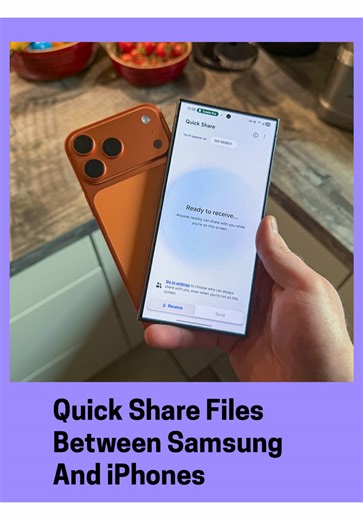 📲 Share Files Between Samsung and iPhones! #Samsung #Apple #iPhone #QuickShare #Tech