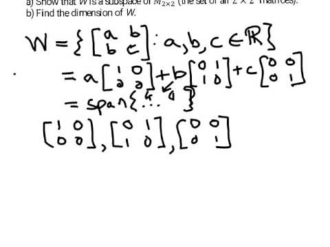 dimension of symmetric matrices subspace