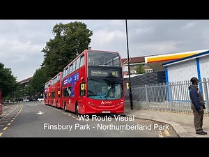 Full Route Visual | W3 Bus Route Finsbury Park - Northumberland Park | Arriva London North