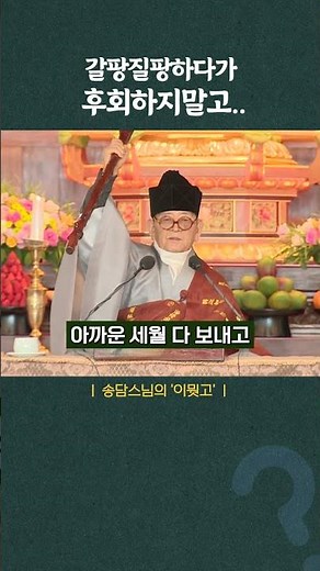 죽을때 후회하지 말고 얼른 하세요#송담스님#이뭣고#육성법문