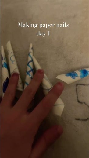Day 1 one making paper nails what other themes should I do? #prettypaper #paperartist #nails #paper