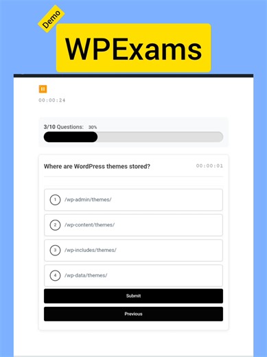 POV: You need to create online exams but don't want the headache 😅 Meet WPExams – the WordPress exam plugin that does it ALL! ✨ ✨ Unlimited questions? Check ✅ ⏱️ Timed exams? Check ✅ 📊 Auto-grading? Check ✅ 📱 Mobile-friendly? Check ✅ 🎯 Instant feedback? Check ✅ No more manual grading. No more spreadsheets. Just pure exam automation! 🚀 Perfect for teachers, trainers, and course creators! 🎓 #wpexams #wordpress #wordpressplugins #onlineexam #onlinecoaching