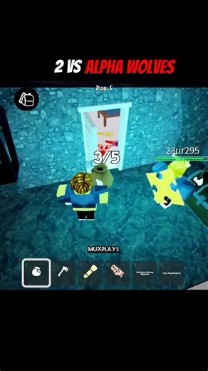 2 vs Alpha Wolves#roblox #99nightintheforest