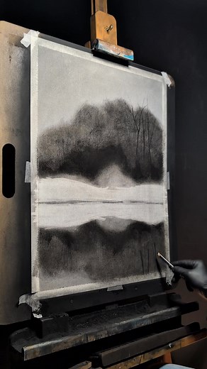 Alright, I've got another winter drawing for you. This is a full-length, relaxing video of a snowy landscape. It's just me talking and explaining my process as I draw, with all the charcoal ASMR sounds. Perfect to put on and watch, or to draw along with. #howtodraw #charcoaldrawing #winterscape #asmr #relaxing #drawingtutorial #easydrawing #art #charcotik | Charcotik