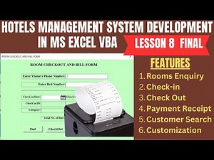 HOW TO DEVELOP A HOTEL MANAGEMENT SYSTEM IN MS EXCEL VBA LESSON 8 FINAL