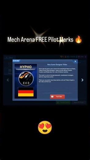 Mech Arena FREE Pilot Marks 😱🔥 I Mech Arena #newpromocode #gaming #promocode