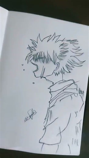 I draw killua 1st time comment what I draw next ?#animedrawing #day2challenge #killua #totorial