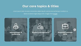 Our core topics and titles - CSS Template by Nicepage