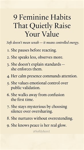 9 Feminine Habits That Quietly Raise Your Value | #FeminineEnergy #HighValueWomen