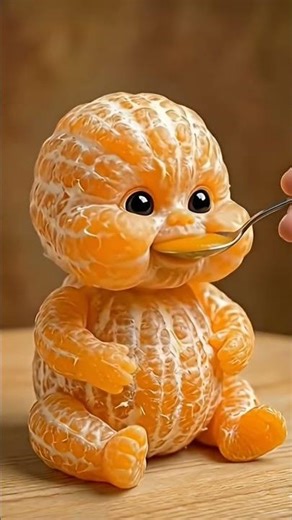 Cute Orange Baby Eating an Orange🍊