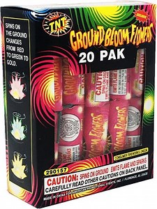 TNT Fireworks, Ground Bloom Flower, 20 Piece Value Pack, Ground Spinners, Any Occasion