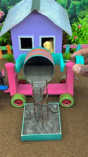 DIY Mini Cement Mixer Machine | Handmade Construction Tractor project#shorts#youubeshors