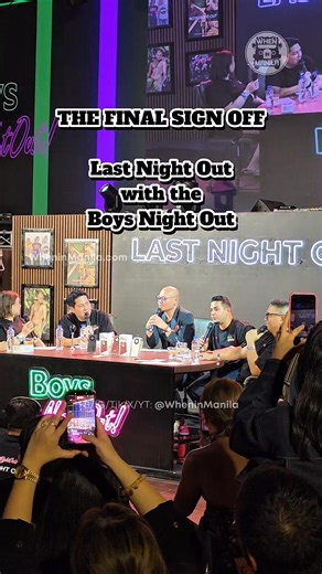 The final sign off! This was the last night out with the Boys Night Out! It feels like an end of an era! Is there anything you want to say to the boys? #boysnightout #yeahman ♥️♥️♥️ | When In Manila