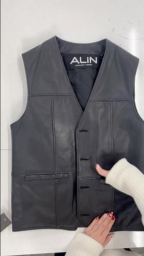 The Alfie Button-Up Men’s Black Leather Waistcoat | ALiN