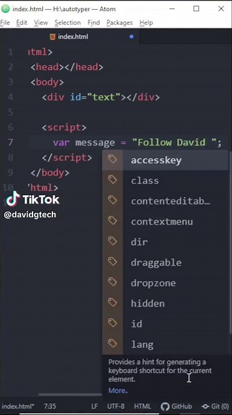 Auto Typing Text | HTML JavaScript #html #javascript #htmljavascript #programming #coding