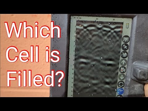 Scanning CMU wall with GPR | ground penetrating radar | concrete construction |