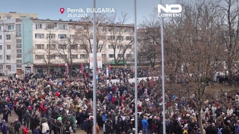 Masked dancers chase away evil spirits in Bulgaria