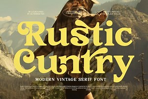 Rustic Country Serif Font | Modern Vintage Typeface for Logo Branding - Etsy
