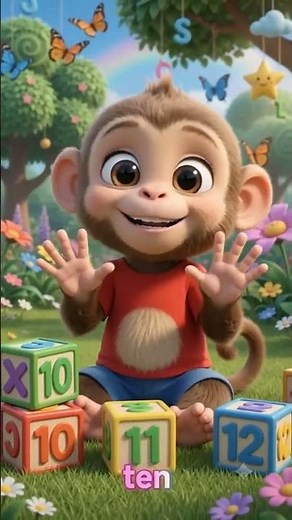Learn Numbers with Baby Monkey 1-12 | Singing & Counting #shorts #nurseryrhymes