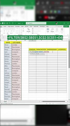 Separate Names by City in Excel (2024)