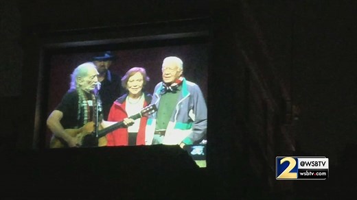 What a moment -- President Jimmy Carter and his wife Rosalynn sang "Amazing Grace" with Willie Nelson last night in Atlanta. http://2wsb.tv/1YLdkoO | WSB-TV
