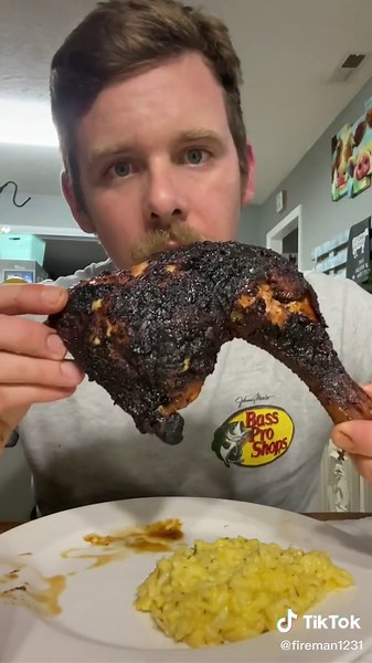 BBQ Chicken Leg Quarters on the Big Green Egg