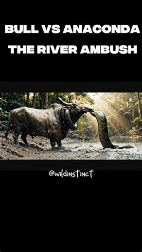 “Bull vs Anaconda The River Ambush,
