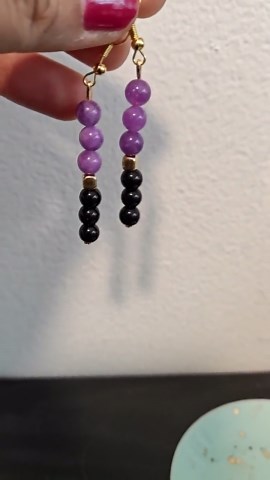 Dangling Two Tone Amethyst Earrings - Etsy