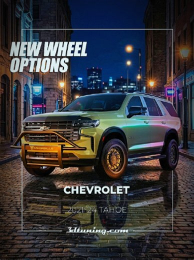 Give your 2021-24 Chevy Tahoe a whole new attitude. Try on our latest wheel updates in 3D on the app or web configurator today. 👉 FOLLOW: @3dtuning_car_game 🏁 #3DTuning #ChevyTahoe #ChevroletTahoe #TahoeNation #CustomWheels #SUVLife #CarTuning #WheelWednesdays #CarConfigurator #ChevyNation #TahoeBuild #CarCustomization #StanceNation #CustomRims #3DCarDesign