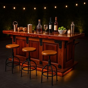 DIY Outdoor Bar Plans PDF – Rustic Wooden Patio Bar With Stools - Etsy