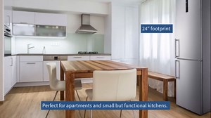 Summit 24" Refrigerator, 11.7 cu.ft Capacity Refrigerator - Freezer, Bottom Freezer, Ice Maker, Counter Depth, Stainless Steel - FFBF181ES2IMLHD (Left Handed Door Swing)