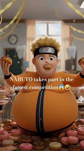 NARUTO takes part in the fattest competition😱🤣 #naruto #anime #shorts