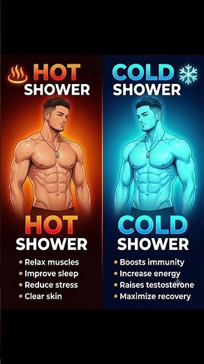 Cold shower benefits vs hot shower benefits#shower #gymmotivation #tips #bath