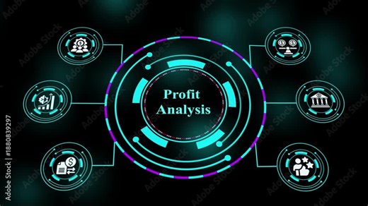 Profit analysis visualization highlighting profitability metrics, margin dashboards, financial performance indicators, and strategic evaluation tools.
