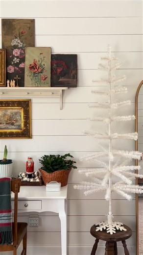 Emily Baker | Who knew that a $1.00 bag of thrifted glass icicles would end up on this old vintage tree next to my desk. So glad that they did. She’s a... | Instagram