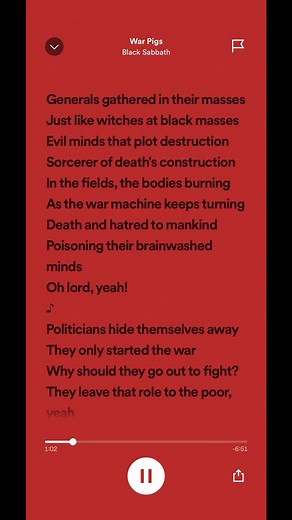 War Pigs - Black Sabbath Lyric Video