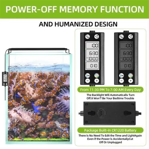 Programmable Fish Tank aquarium Light with LCD Monitor and
