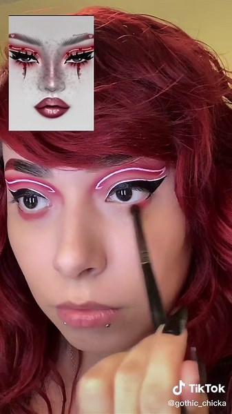 Gothic Red Hair Makeup Tutorial for Valentine's Day