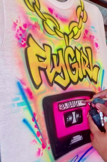 90s Airbrush Shirt Design | Graffiti Art 80s | Spray Paint Tutorial