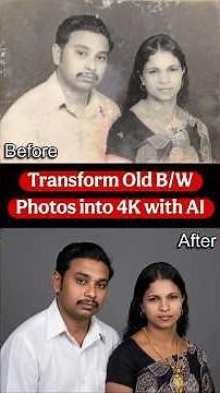 Damaged Vintage Photos turned into 4K Studio Portrait | Restoration Prompt using Gemini AI