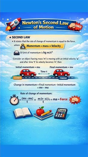 Newton’s Second Law of Motion Explained | Force = ma | Class 9 Physics #Shorts #physicsclassroom