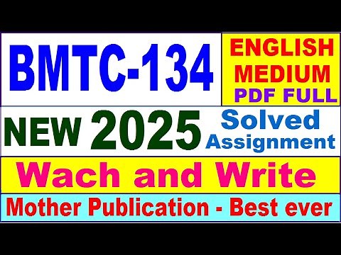 BMTC 134 solved assignment 2025 in English || bmtc 134 solved assignment 2024-25 || bmtc134 2025