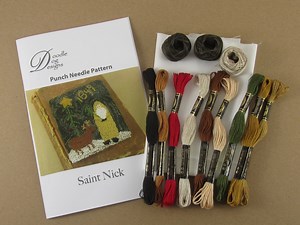 Primitive Christmas Punch Needle Kit: Santa & Reindeer Embroidery (paper Pattern) - Etsy