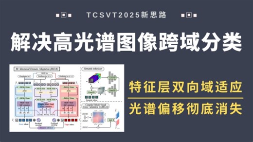 完美解决高光谱图像跨域分类！特征层双向域适应，光谱偏移彻底消失