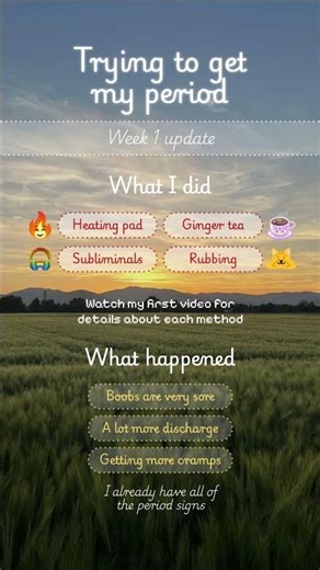 Week 1 - Trying to get my period #periods