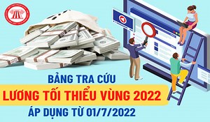Bảng tra cứu lương tối thiểu vùng 2022 áp dụng từ 01/7/2022