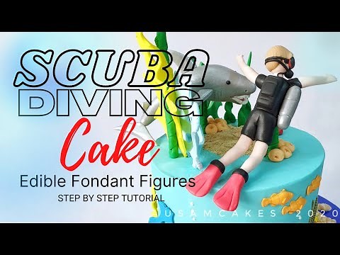 SCUBA DIVING CAKE | EDIBLE FONDANT FIGURE TUTORIAL